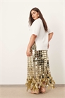 Юбка средней длины с бахромой по низу, украшенная пайетками в стиле «Curve Futurist» артикул 143752715