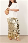 Юбка средней длины с бахромой по низу, украшенная пайетками в стиле «Curve Futurist» артикул 143752715