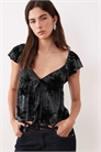 Топ с оборками «Фонзи» артикул 154275790
