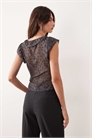 Топ Paquita с прозрачной тканью и цветочными рюшами артикул 154275794