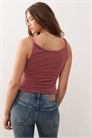 Топ с квадратным вырезом и закрученным краем артикул 149429991