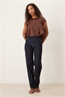 Блузка Kaelis с воротником, полосками и рукавами в складку артикул 150703664