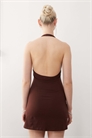 Мини-платье с вырезом на шее и вышитыми элементами от hepzhi артикул 143373998