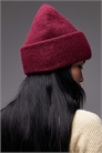 Шапка из альпаки и шерсти бордового цвета артикул 150524198