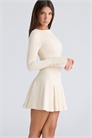 Винтажное мини-платье с длинными рукавами кремового цвета от Francesca артикул 151781971