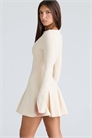 Винтажное мини-платье с длинными рукавами кремового цвета от Francesca артикул 151781971