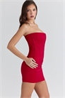 Мини-платье Laila из атласа с открытыми плечами и силуэтом «песочные часы» артикул 154631844