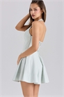 Мини-платье Саши из эластичного хлопка с завязками на шее артикул 149528206