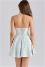 Мини-платье Саши из эластичного хлопка с завязками на шее артикул 149528206
