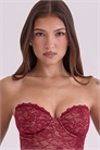 Топ-корсет без бретелек с винным кружевом от Yara артикул 155774571