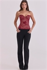 Топ-корсет без бретелек с винным кружевом от Yara артикул 155774571