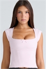 Розовый топ-корсет с короткими рукавами артикул 151560830