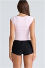 Розовый топ-корсет с короткими рукавами артикул 151560830