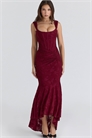 Макси-платье Cesca с цветочным кружевом и винным оттенком артикул 155017637