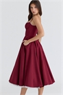 Платье средней длины из атласа и тюля «Mademoiselle Wine» артикул 155127035