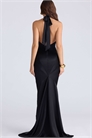 Черное атласное макси-платье Oliviana артикул 152862589