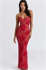 Макси-платье Lucienne с красной кружевной вышивкой — ограниченная серия артикул 154853755