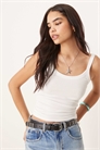 Майка с ребристым верхом артикул 142879249