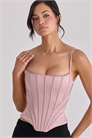 Топ-корсет из атласа нежно-розового цвета от Cadie артикул 155526838