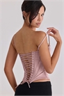 Топ-корсет из атласа нежно-розового цвета от Cadie артикул 155526838