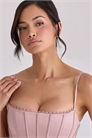 Топ-корсет из атласа нежно-розового цвета от Cadie артикул 155526838