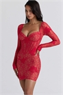 Мини-платье Lucienne с красной кружевной вышивкой — ограниченная серия артикул 155116223