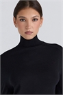 Свитер с высоким воротником из черного шелка и шерсти от Angel артикул 155116230