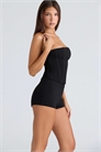 Черный эластичный топ-корсет без бретелек артикул 151560924