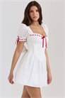 Мини-платье Jana с английской вышивкой и рукавами-буффами артикул 148225433