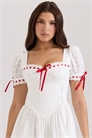 Мини-платье Jana с английской вышивкой и рукавами-буффами артикул 148225433