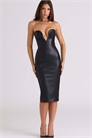 Черное веганское платье-миди без бретелек от Shia артикул 153687802