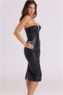 Черное веганское платье-миди без бретелек от Shia артикул 153687802