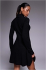 Эксклюзивное трикотажное мини-платье-скатер с высоким воротником артикул 149788998