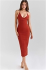 Платье-миди из эластичного хлопка цвета терракота от Ria артикул 150705009