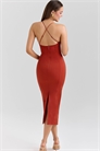 Платье-миди из эластичного хлопка цвета терракота от Ria артикул 150705009