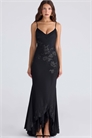 Черное атласное макси-платье Anastelle с ручной вышивкой бисером — ограниченная серия артикул 153530170