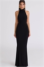 Макси-платье Sadira из драпированного джерси черного цвета с открытой спиной артикул 153687804