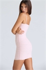 Мини-платье Ella Ballerina из розовой эластичной сетки с сборками артикул 151781936