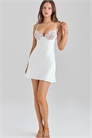 Мини-платье Athenea из белого атласа с косой кройкой артикул 150234899