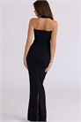 Черное макси-платье с открытыми плечами и скульптурным кроем от Sahar артикул 155059452