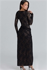 Черное асимметричное макси-платье из кружева от Sapphira артикул 154853750