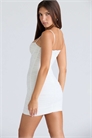 Мини-платье из белой сборчатой эластичной сетки артикул 151781937