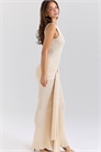 Макси-платье из шелковистого трикотажа Akaia цвета «шампань» артикул 151703569