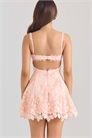 Мини-платье Isla с персиковым оттенком, волнистым краем и кружевом в стиле английской вышивки артикул 150202533