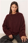 Свитер из шерсти альпаки с круглым вырезом, бордовый артикул 149853398