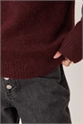 Свитер из шерсти альпаки с круглым вырезом, бордовый артикул 149853398
