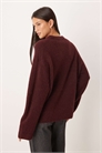 Свитер из шерсти альпаки с круглым вырезом, бордовый артикул 149853398