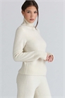Свитер с высоким воротником из мериносовой шерсти цвета «Скай-айвори» артикул 155231226