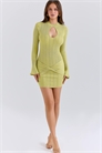 Мини-платье с длинными рукавами из легкого трикотажа Aziza с фисташковым принтом артикул 151639418