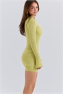 Мини-платье с длинными рукавами из легкого трикотажа Aziza с фисташковым принтом артикул 151639418